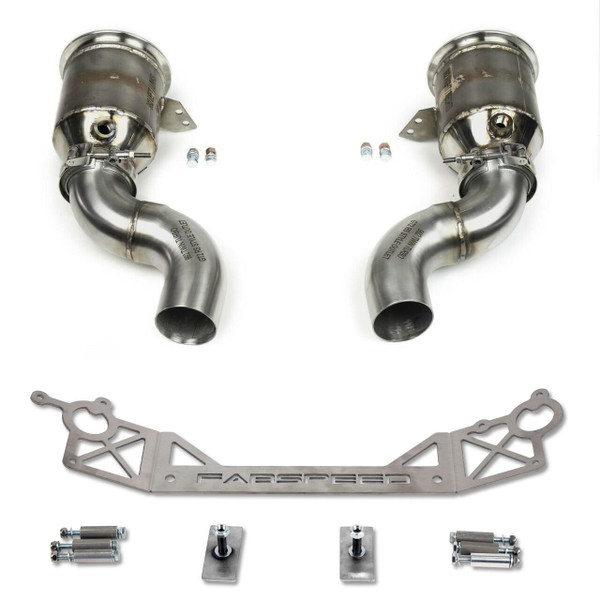 Fabspeed Porsche 992 Twin Turbo / Twin Turbo S Sport Catalytic Converters with GT2RS Style Outlets (2021+)
